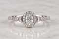14K White Gold 0.30 CT Diamond Round & Baguette Engagement Ring