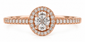 Rose Gold Diamond Oval Halo Cluster Engagement Ring