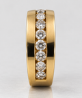 14K Yellow Gold 7-Diamond Men’s Channel Band