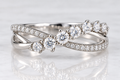 Diamond Crossover Wrap Ring – White Gold